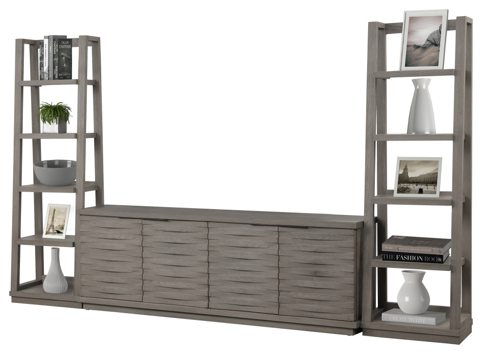 Parker House Pure Modern 76 quotConsole With Pair of Angled Etagere Bookcase Piers   Transitional   Bookcases   by Parker House  Houzz