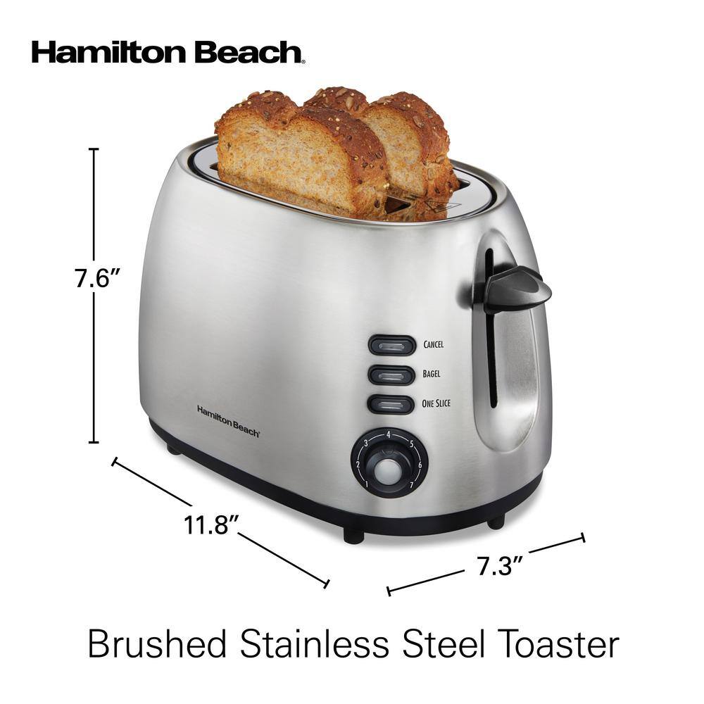 Hamilton Beach 850-Watt 2-Slice Stainless Steel Toaster 22220