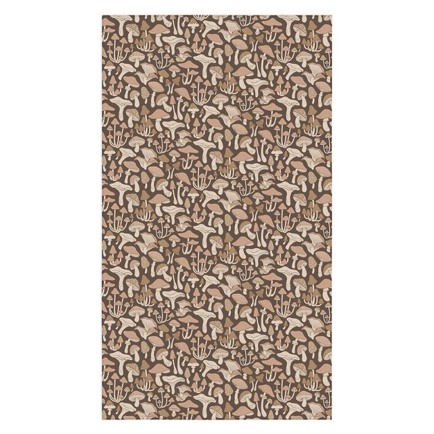 Avenie Mushrooms In Neutral Brown Tablecloth deny Designs