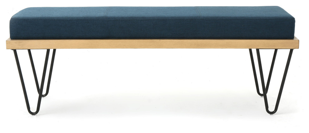 GDF Studio Elaina Industrial Modern Fabric Bench   Midcentury   Upholstered Benches   by GDFStudio  Houzz