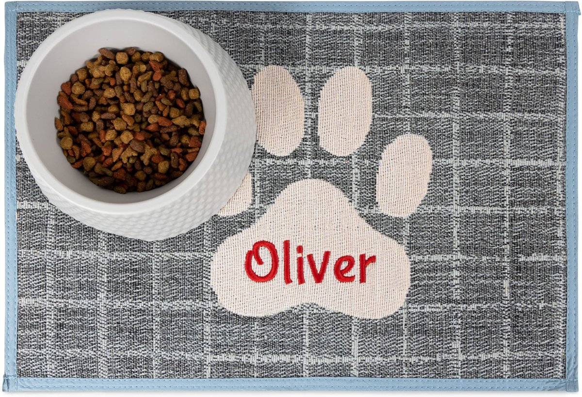 GoTags Paw Personalized Dog and Cat Feeding Mat