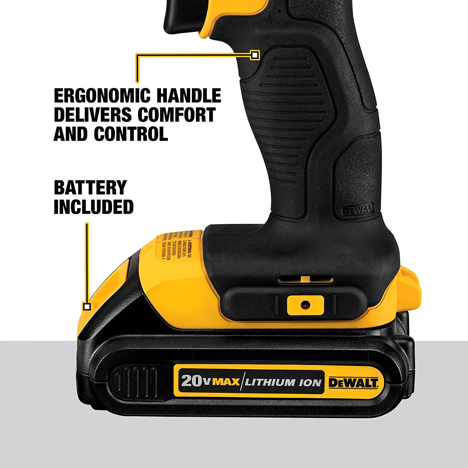 DEWALT 20V Max Cordless Drill / Driver Kit， Compact， 1/2-Inch (DCD771C2)