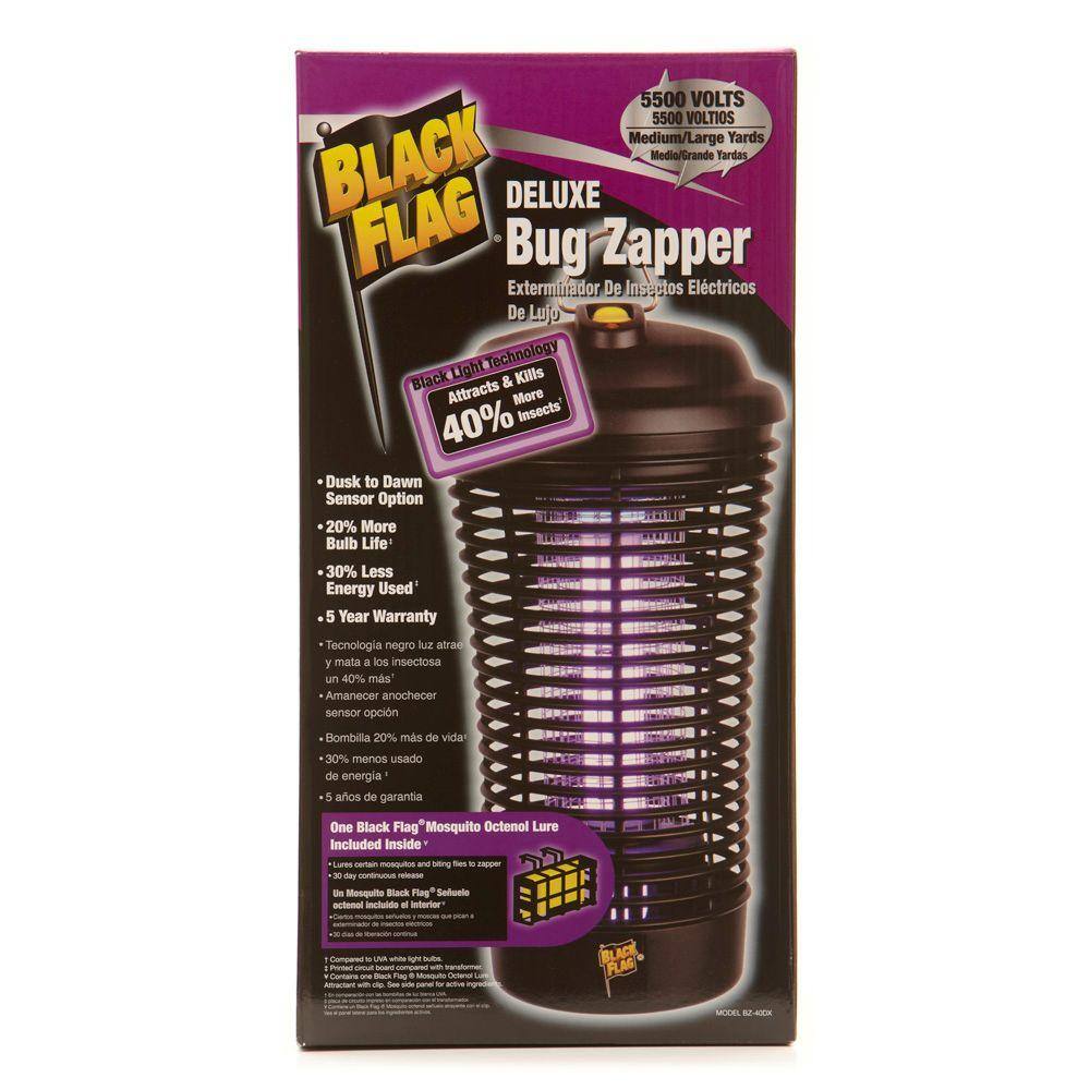 Black Flag 5500 Volt Deluxe 40 Watt Bug Zapper Insect Killer 1.5 Acre Coverage BZ-40DX