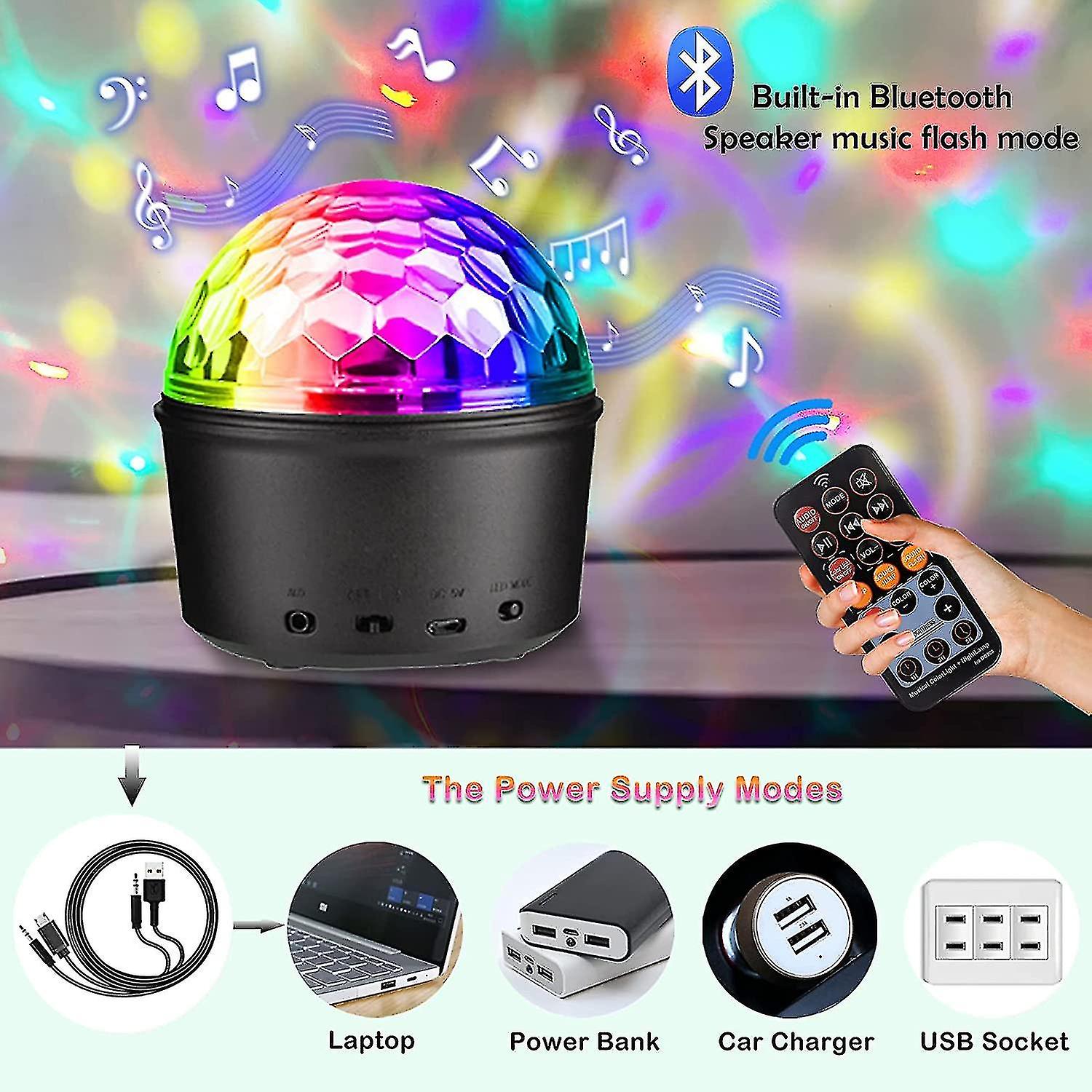 Strobe Lamp With 9 Colors Sound Activated