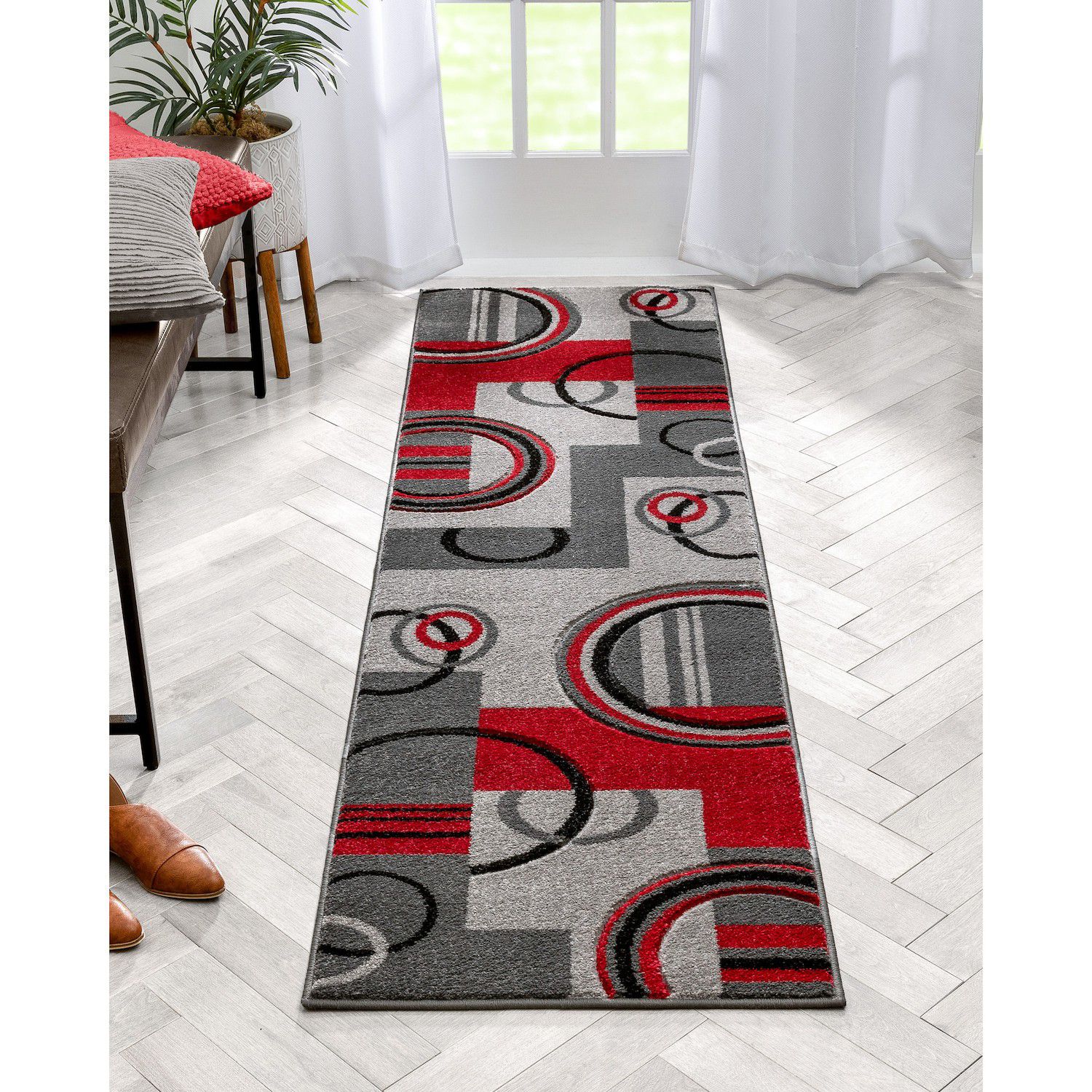 Well Woven Ruby Galaxy Waves Modern Area Rug