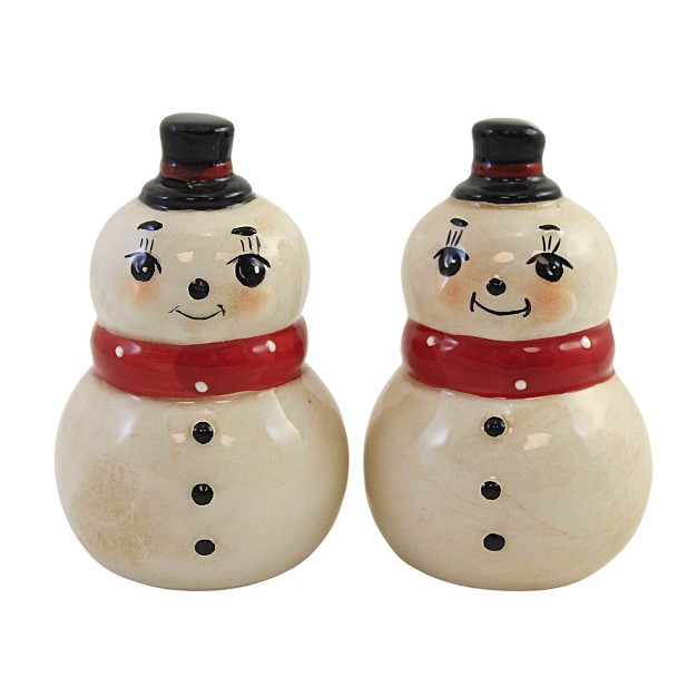 Tabletop Nostalgic Snowman One Salt And Pepper Set 3 75 Inches Christmas Johanna Parker Y5494 Dolomite Off white