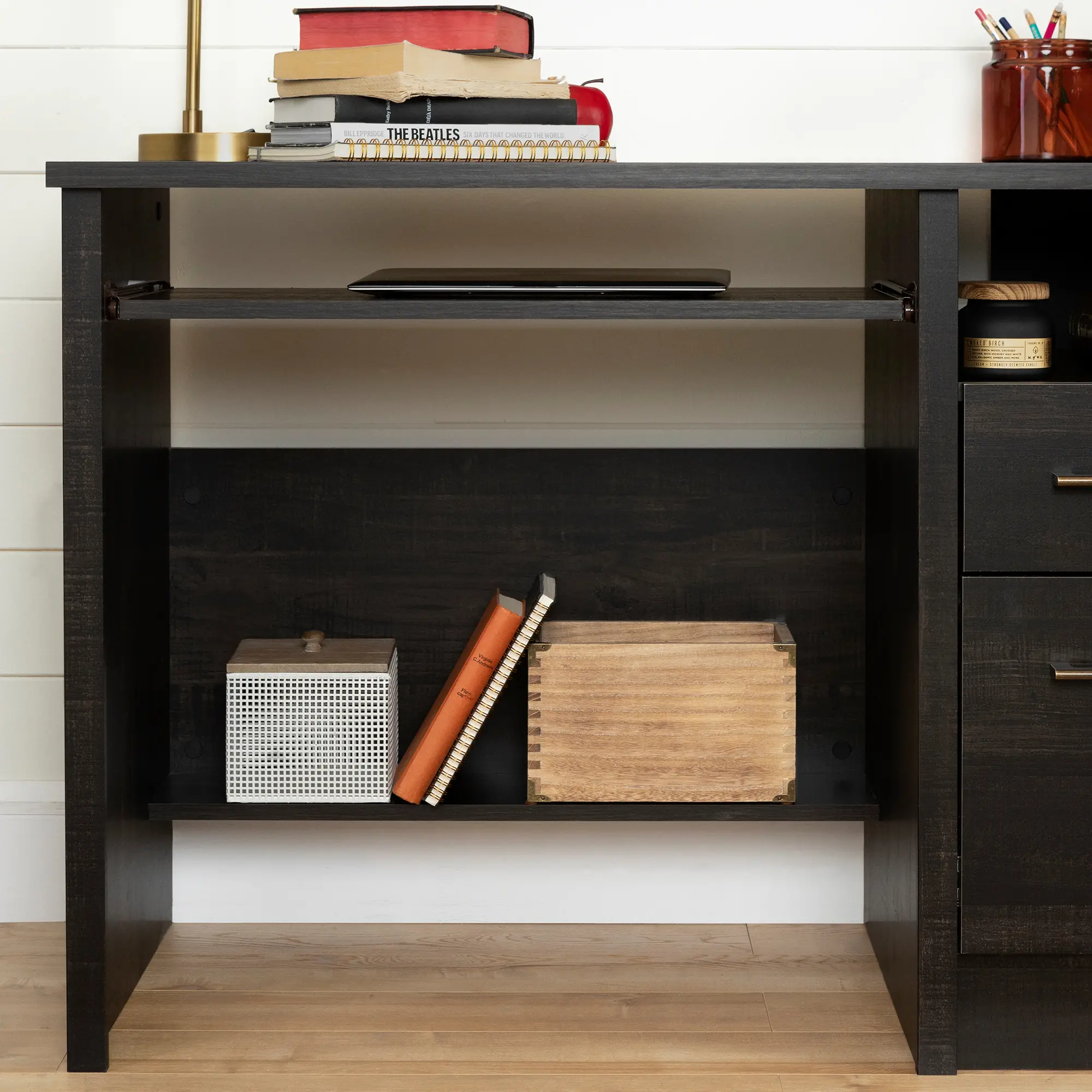 Gascony Rubbed Black Desk - South Shore