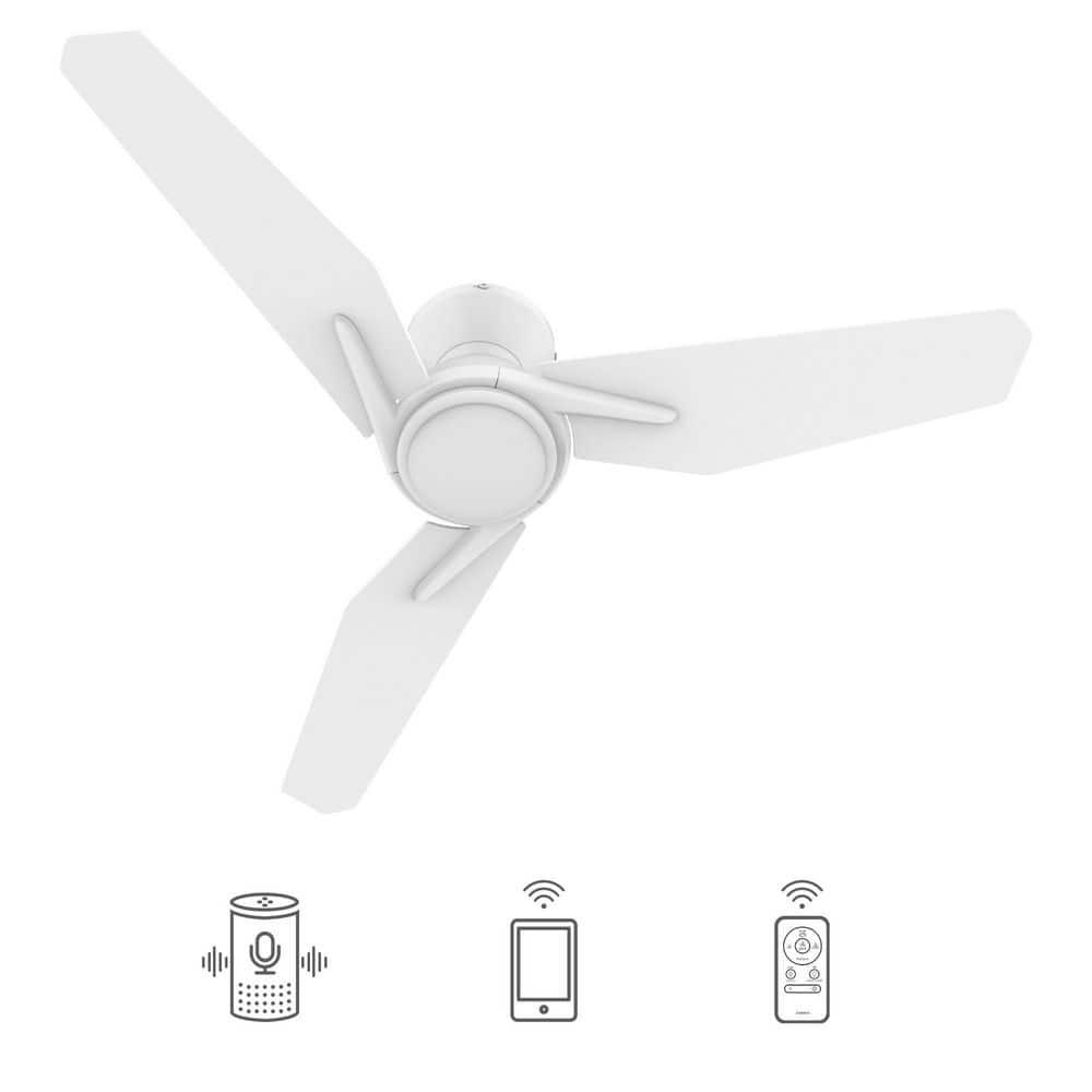 CARRO Tilbury 48 in Integrated LED IndoorOutdoor White Smart Ceiling Fan with Light and Remote Works with AlexaGoogle Home