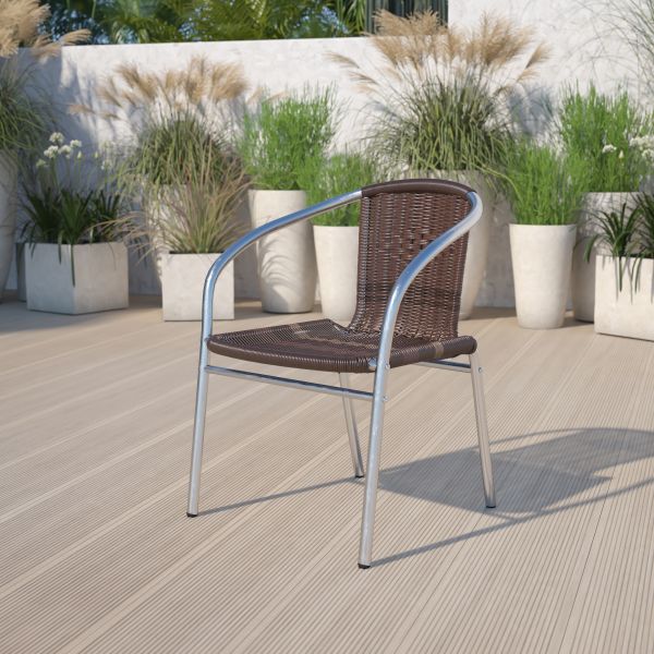 Flash Furniture Rattan Indoor-Outdoor Restaurant Chair