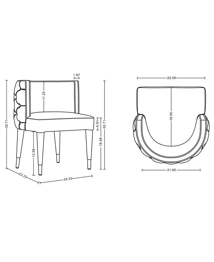 Manhattan Comfort Maya 24.02 Wide Tufted Velvet Upholstered Dining Chair