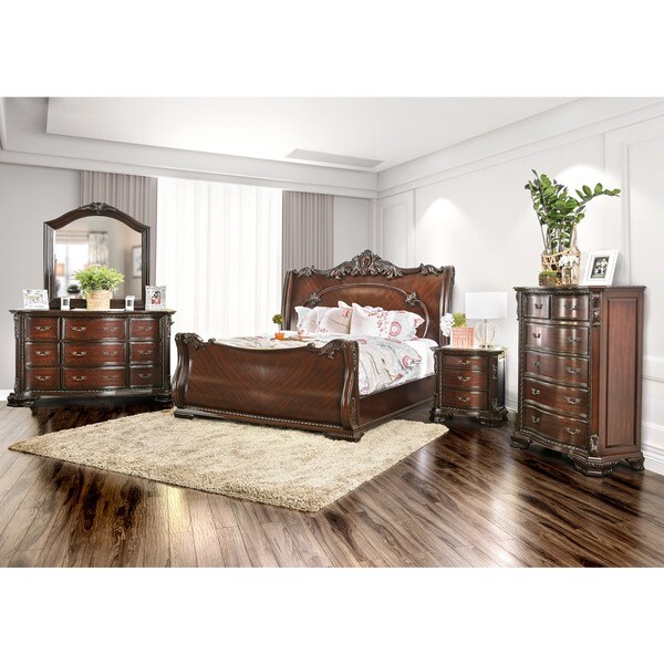 Furniture of America Kow Cherry Cal King 2-piece Bedroom Set - - 7954421