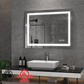 TOOLKISS Classic 36 in. W x 30 in. H Frameless Rectangular Anti-Fog LED Light Bathroom Vanity Mirror Front Light TK19037