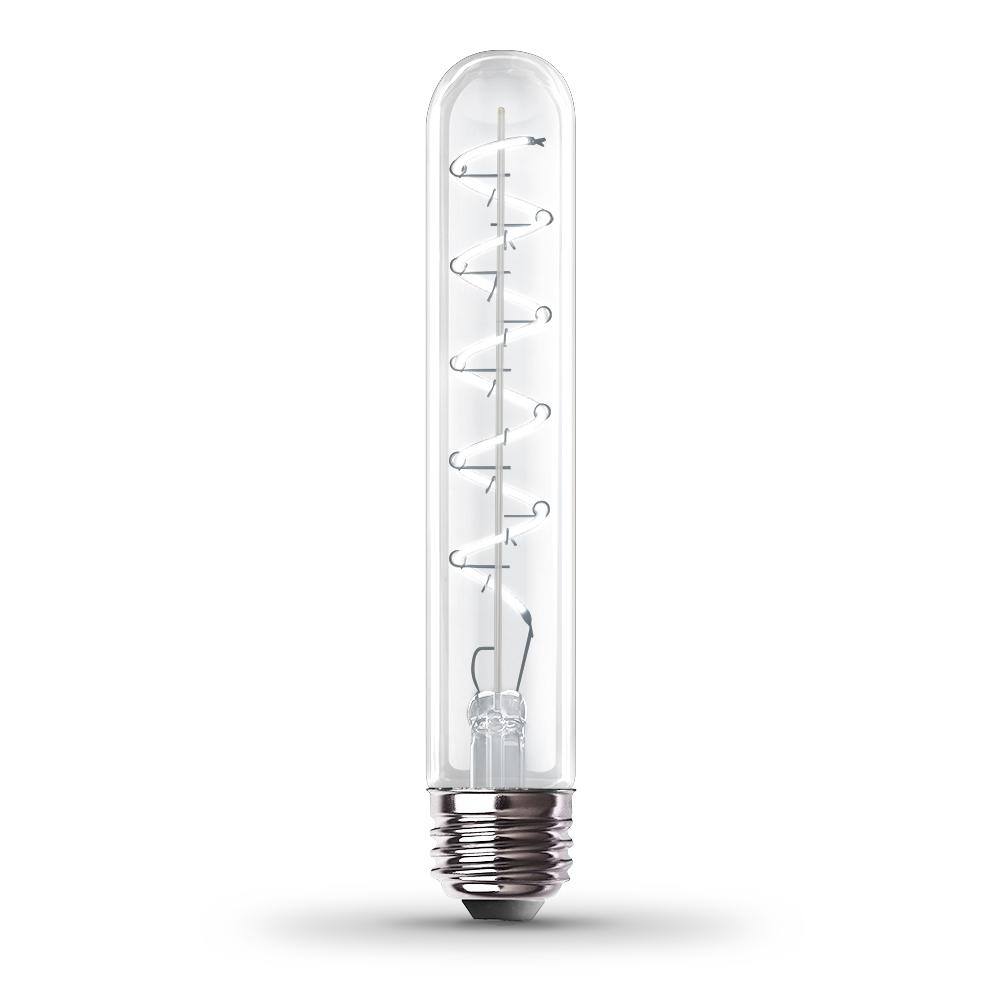 Feit Electric 40-Watt Equivalent T10 Dimmable Spiral Filament Large Clear Glass E26 Vintage Edison LED Light Bulb Daylight T10LSCL950CAHDRP