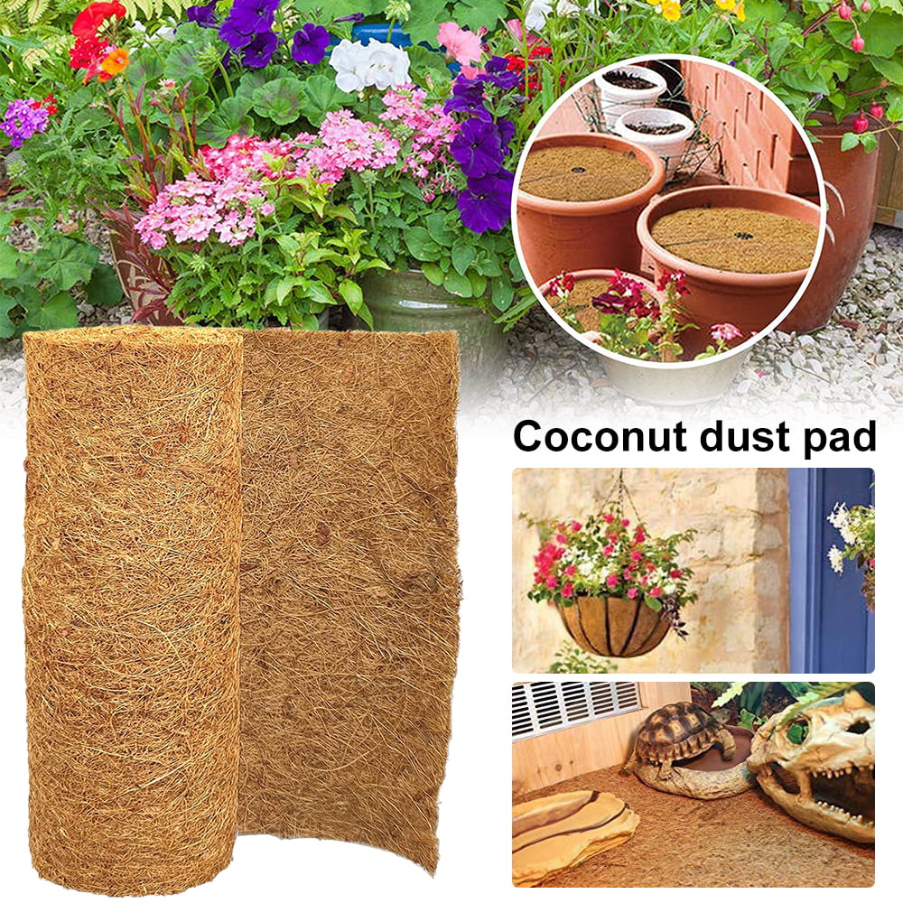 Willstar Coconut Mat Coco Fiber Roll Natural Coconut Coco Liner Roll Coconut Palm Carpet Coconut Coir Liner Sheets Coco Mat For Planter Window Flower Wall Hanging Basket Garden Decoration