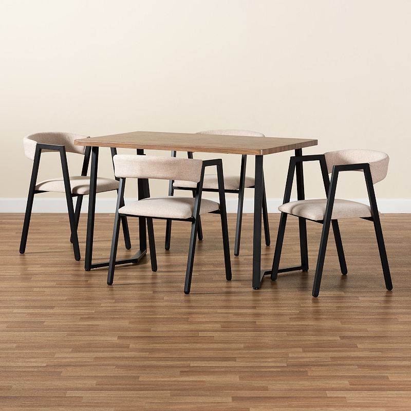 Baxton Studio Delgado Dining Table 5-Piece Set