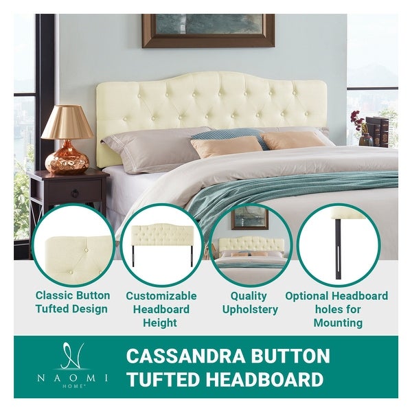 Cassandra Button Tufted Upholstered Headboard， Height Adjustable Headboards，Bed Backboard Premium Padded Fabric Headboard - - 36193653