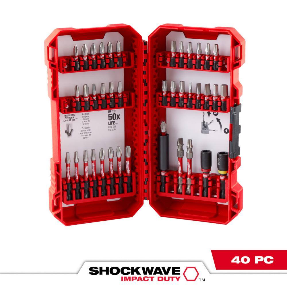 MW SHOCKWAVE Impact Duty Alloy Steel Screw Driver Drill Bit Set (40-Piece) 48-32-4022