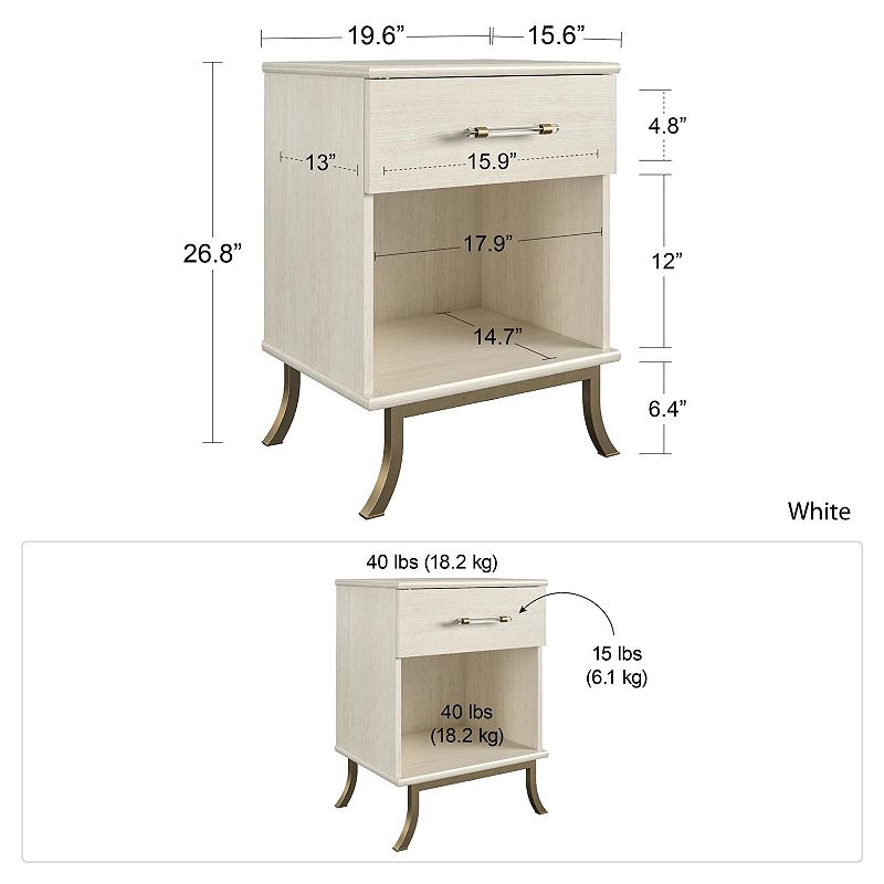 Little Seeds Monarch Hill Clementine White Nightstand