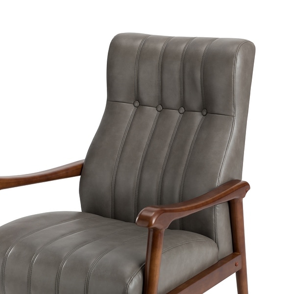 Olinto Wood Upholstery Armchair with Solid Wood Legs by HULALA HOME