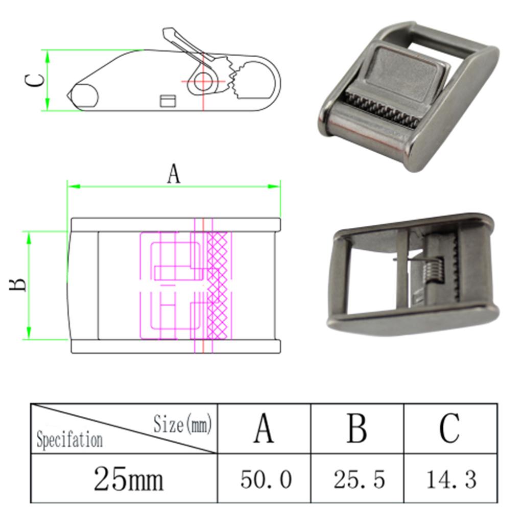 tie Cam Buckle , Heavy Duty Lashing Adjustable Cambuckle Stainless for , , Trucks,Trailer,Luggage