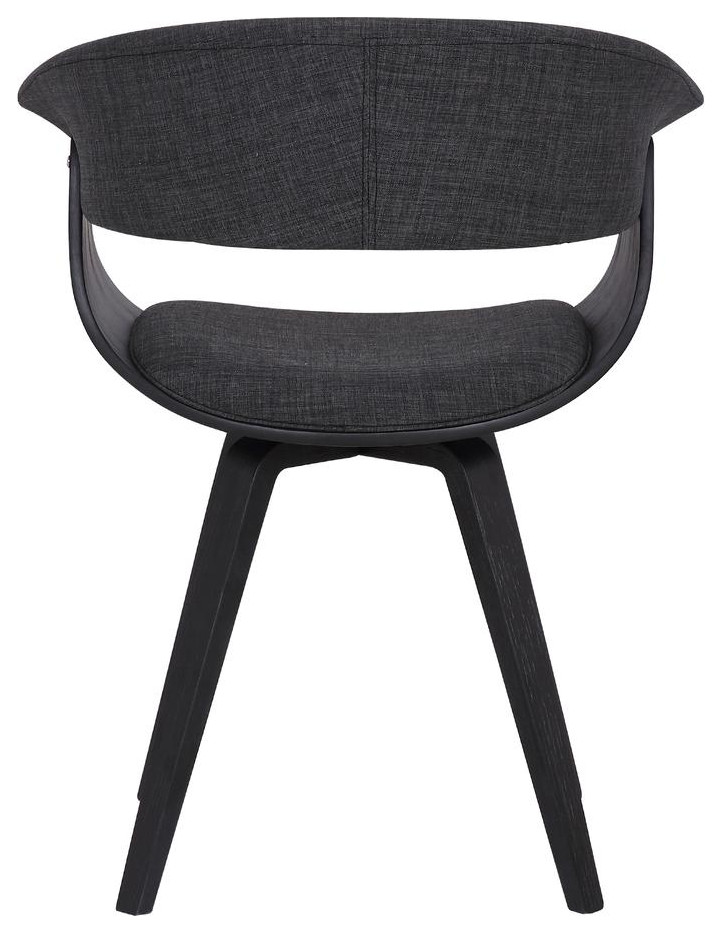 Summer Contemporary Dining Chair in Black Brush Wood Finish and Charcoal Fabric   Midcentury   Dining Chairs   by Furniture East Inc.  Houzz