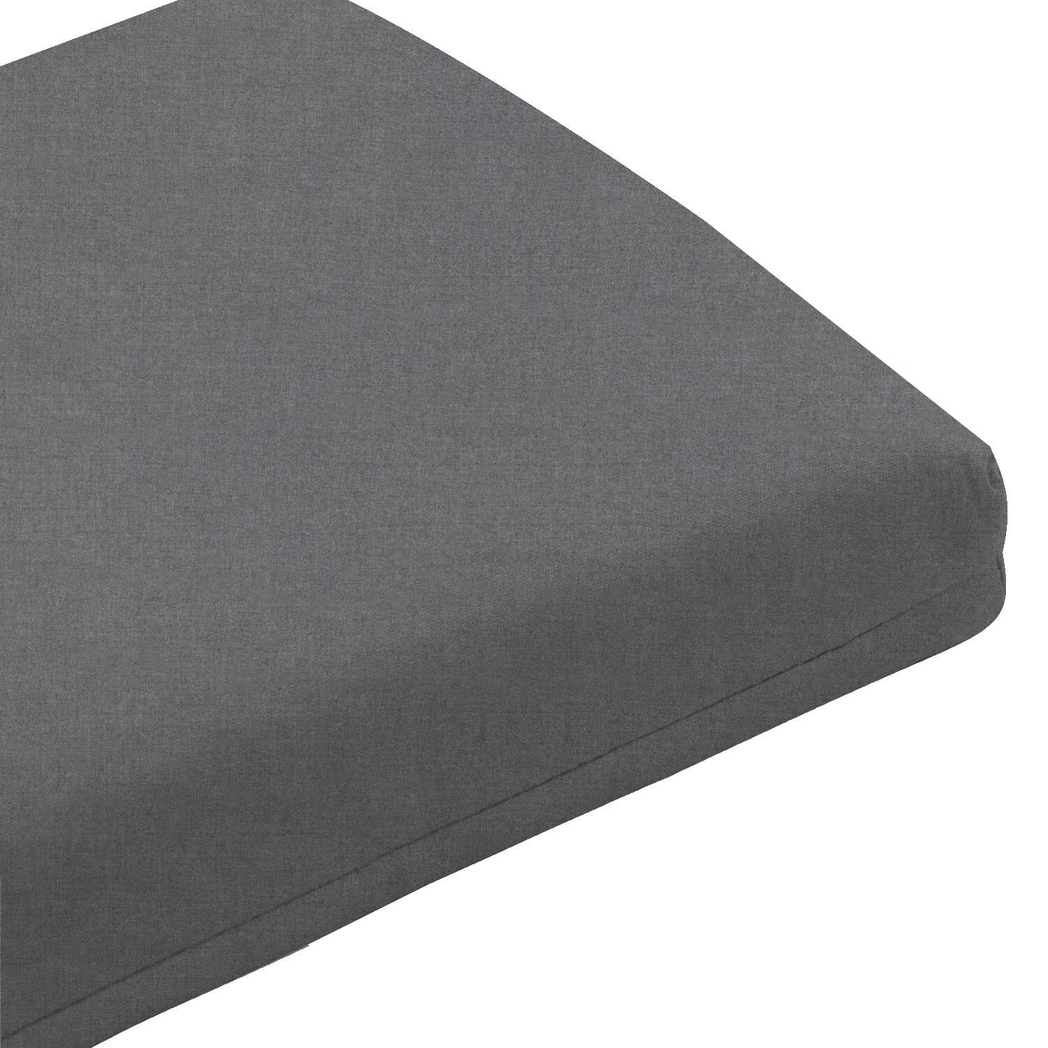 Sunbrella Cast Slate Large Outdoor Replacement Bench Cushion W/ Knife Edge By Signature