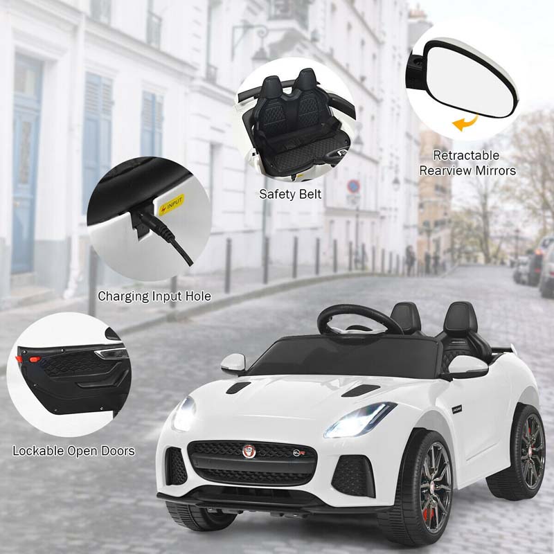 12V Jaguar F-Type SVR Licensed Kids Ride On Car, Battery Powered Riding Toy Car with Remote Control