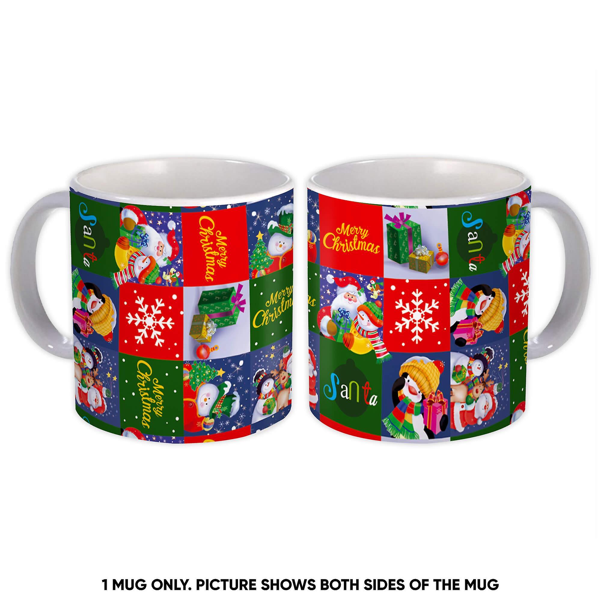 Gift Mug: Merry Christmas Santa Snowman Festive