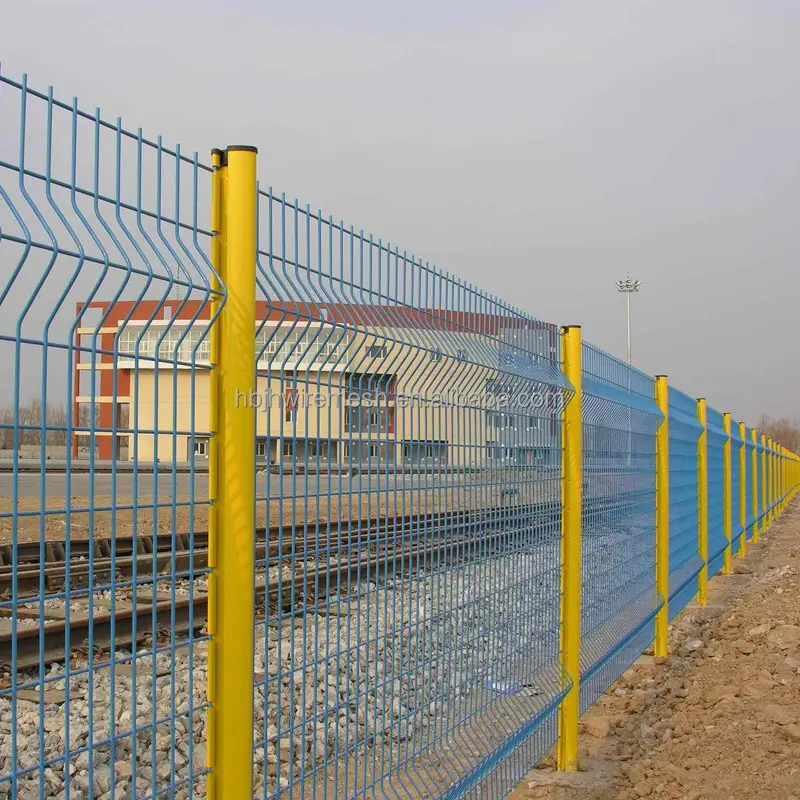 Perimeter Fencing Easily Assembled 3d Bending Curved Welded Steel Wire Mesh Jardin Panel Fencing Garden Fencing Buildings