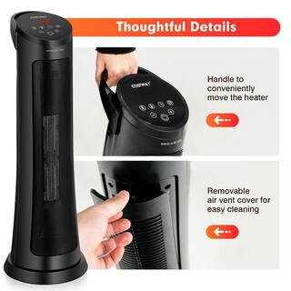 Costway 1500-Watt Portable Electric PTC Heater Swing Space Heater with 24-Hours Timer andThermostat EP25439US-BK