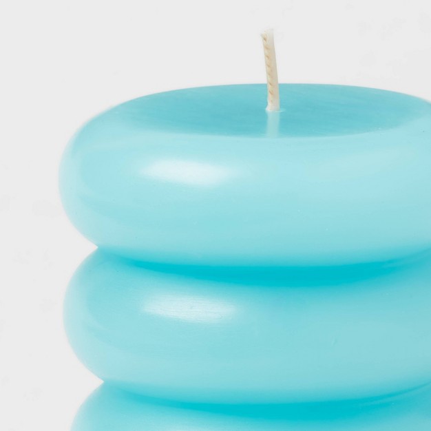 Shaped Pillar Candle Stacked Blue