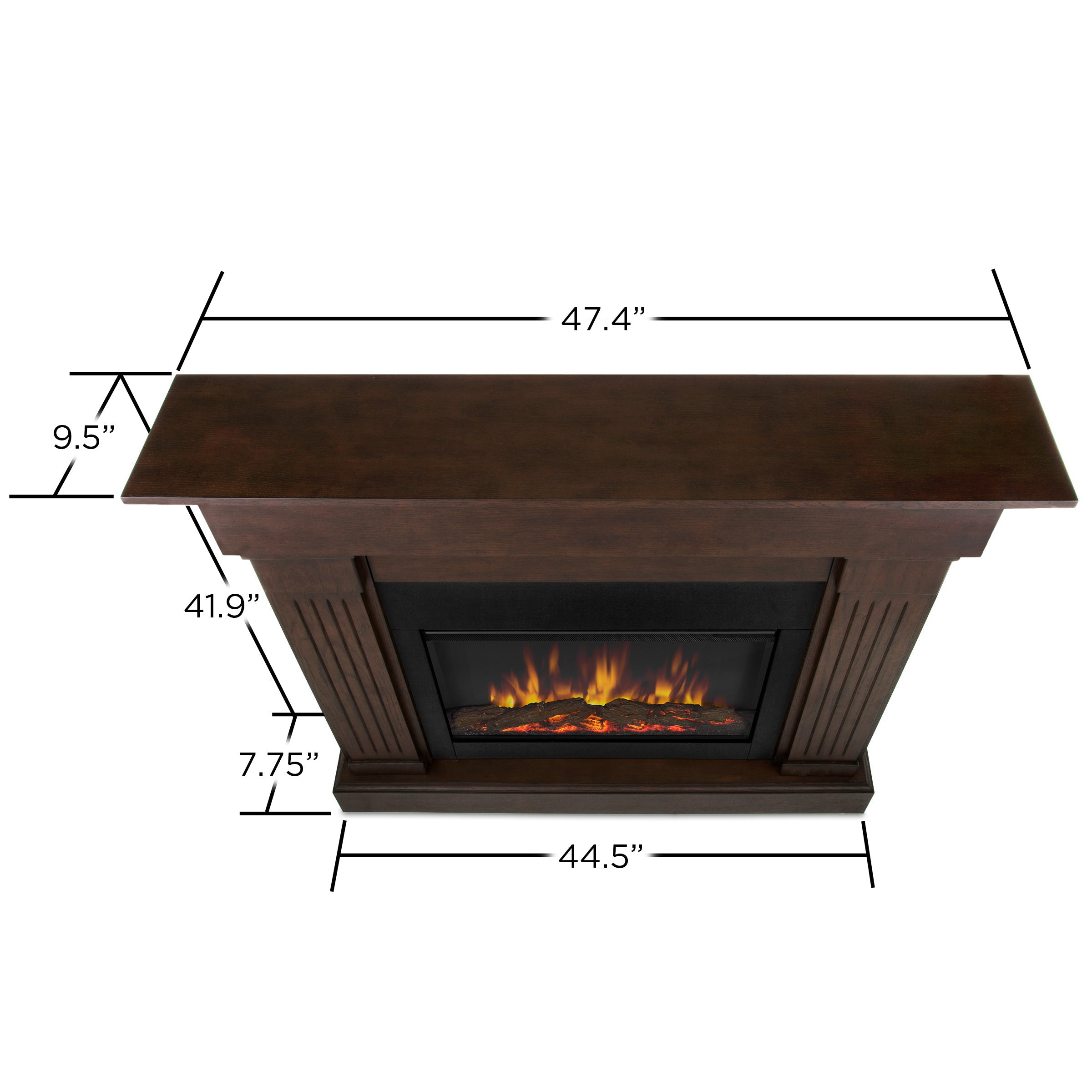 Real Flame Crawford Electric Slim Line Fireplace in Chestnut Oak