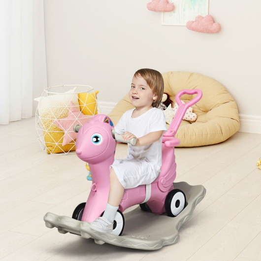 Costway 43019568 4 in 1 Baby Rocking Horse with Mu...