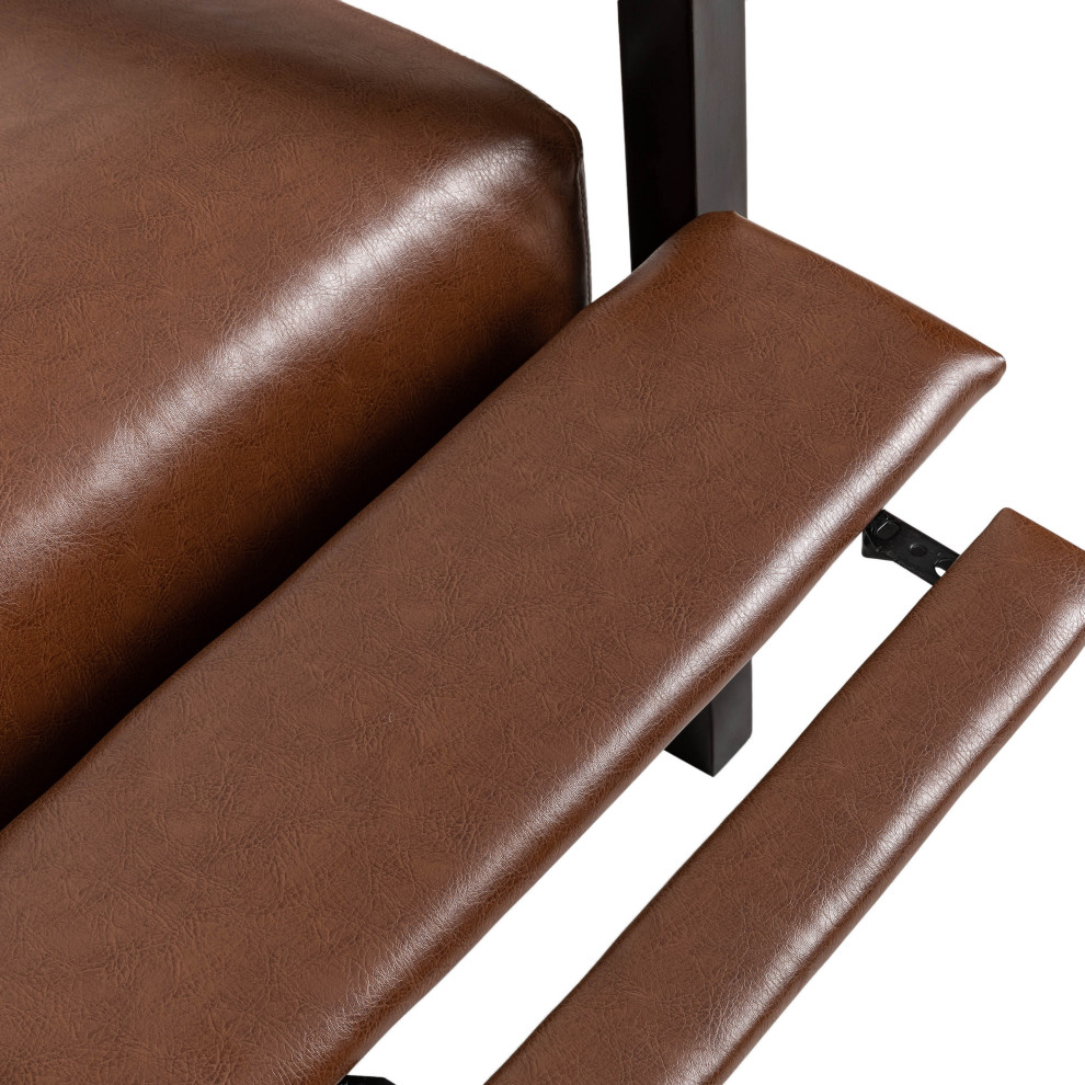 Miramichie Mid Century Modern Faux Leather Recliner   Transitional   Recliner Chairs   by GDFStudio  Houzz