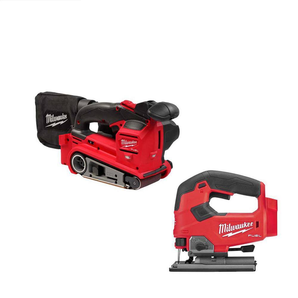 MW M18 FUEL 18-Volt Lithium-Ion Cordless Belt Sander WM18 FUEL Jigsaw 2832-20-2737-20