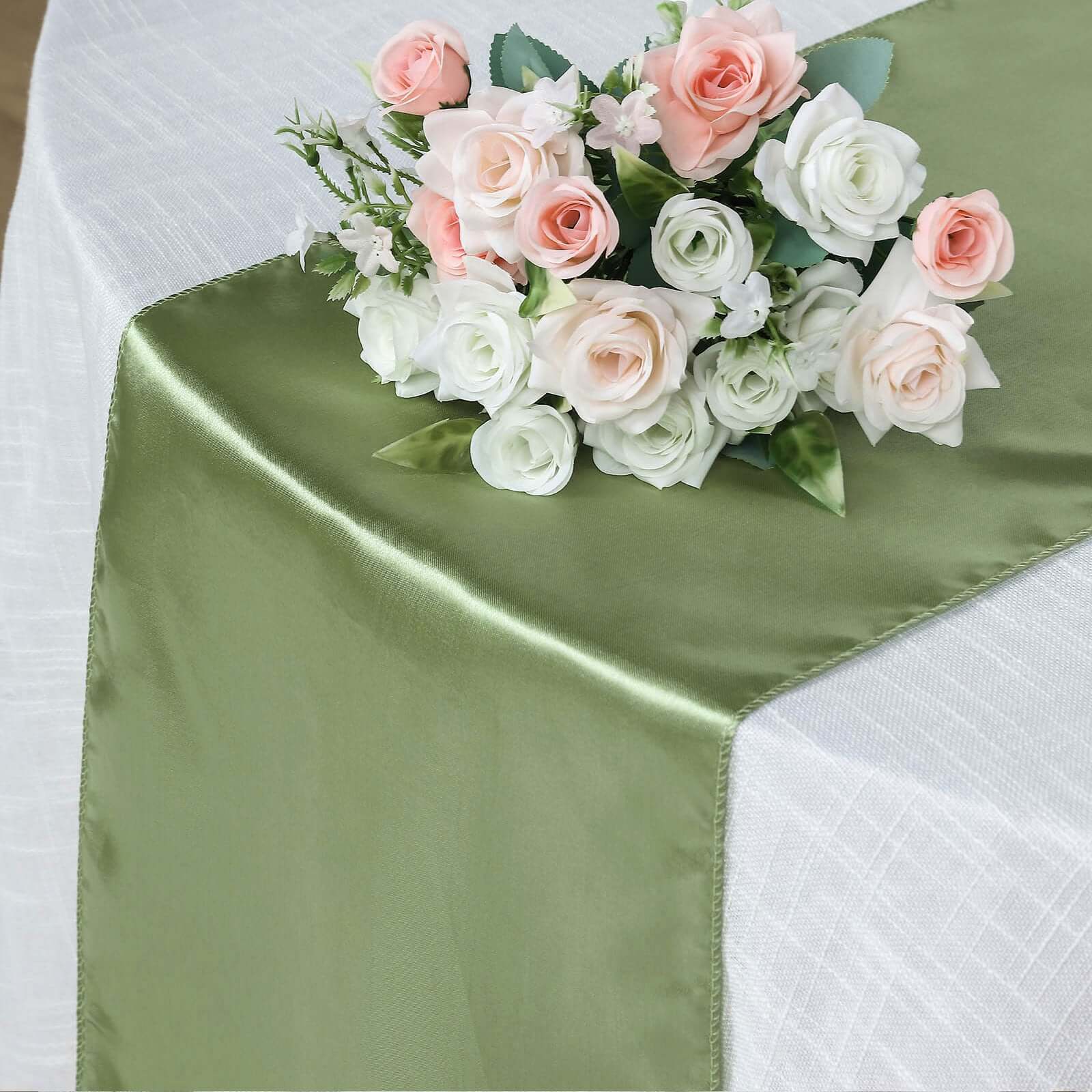 Sage Green Satin Table Runner 12