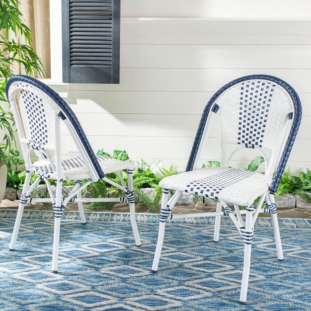 Zoya Chair set Of 2 Navy white Safavieh