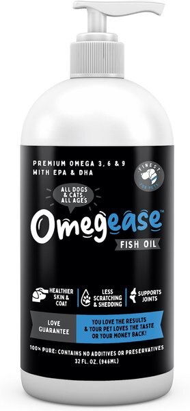 Finest for Pets Omegease Omega-Rich Fish Oil Dog and Cat Supplement