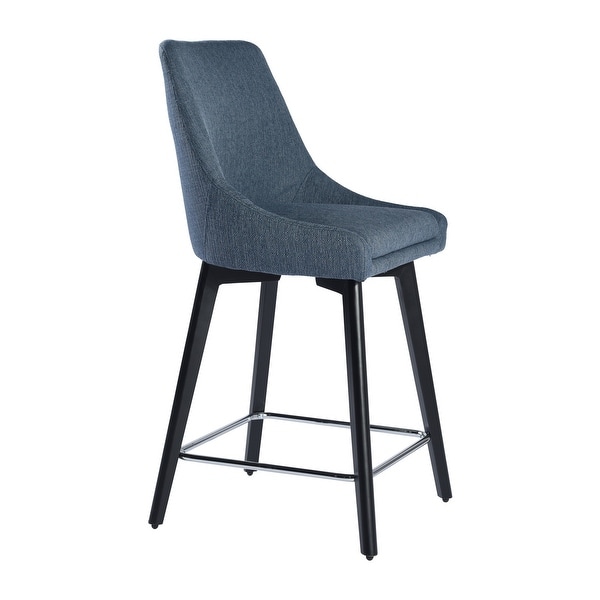 Counter Height Bar Stools with Back and Footrest， Fabric