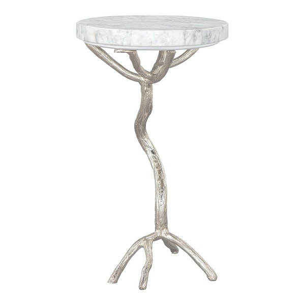 Countryside Side Table White and Silver