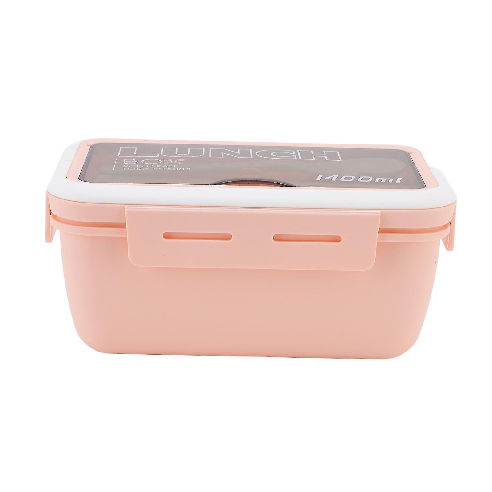 3 Compartments Bento Boxes 1400ml Large Capacity Good Sealing Thermal Lunch Box for Kids Students Workers School Office Pink
