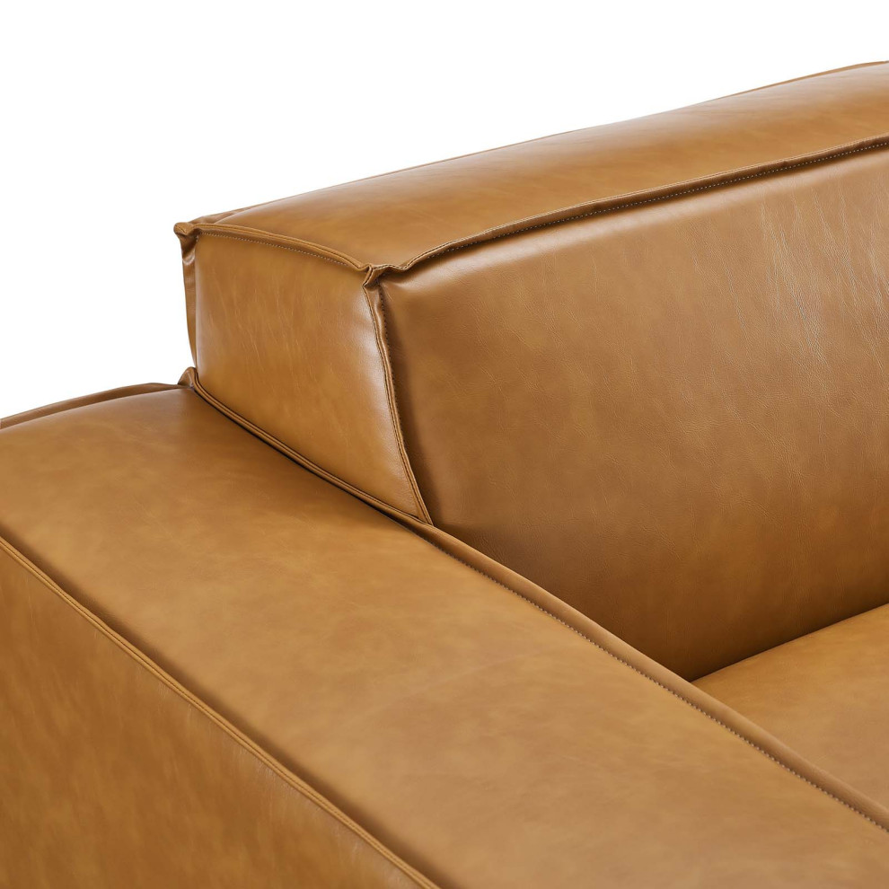 Restore Vegan Leather Loveseat  Tan   Contemporary   Loveseats   by Modway  Houzz