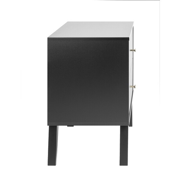 Milo Mid Century Modern Bedroom Nightstand， 2-Drawer， Black - - 37263553