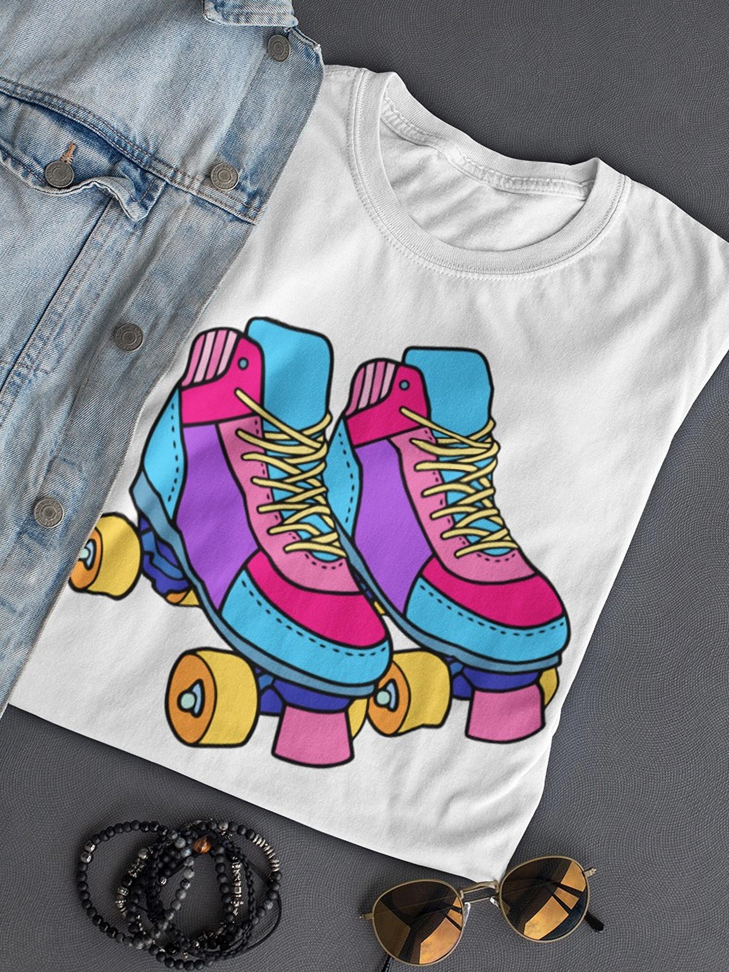 Colorful Roller Derby Skates T-Shirt Women -Image by Shutterstock， Female x-Large