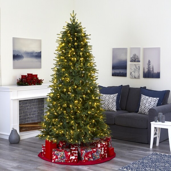 8' Vancouver Fir Natural Look Christmas Tree with 700 Clear LED