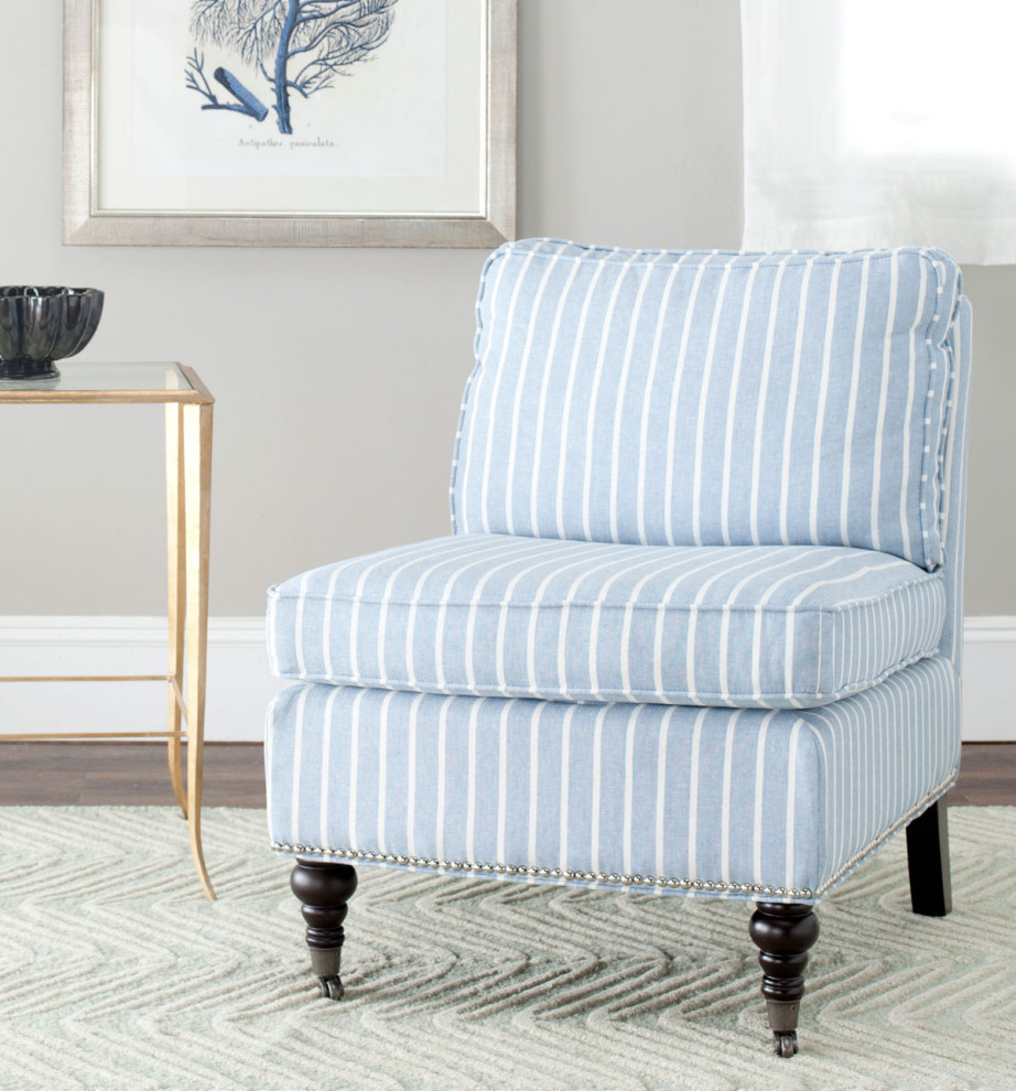 Dan Slipper Chair Blue/White   Traditional   Armchairs And Accent Chairs   by V.S.D Furniture  Houzz