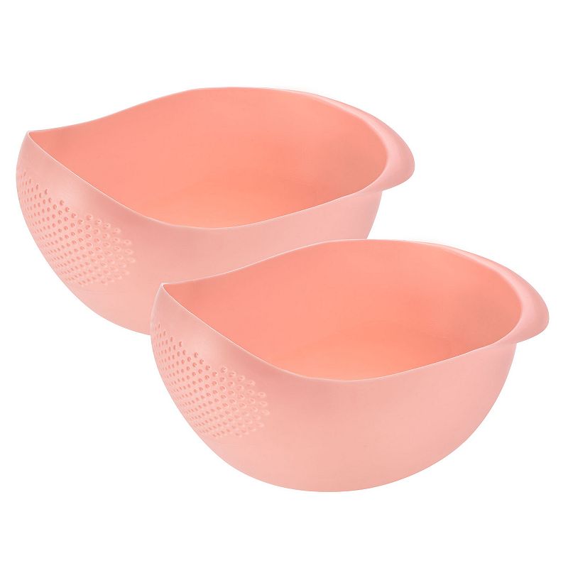 2pcs Rice Washing Filter Strainer Basket Sieve Fruit Drain Bowl