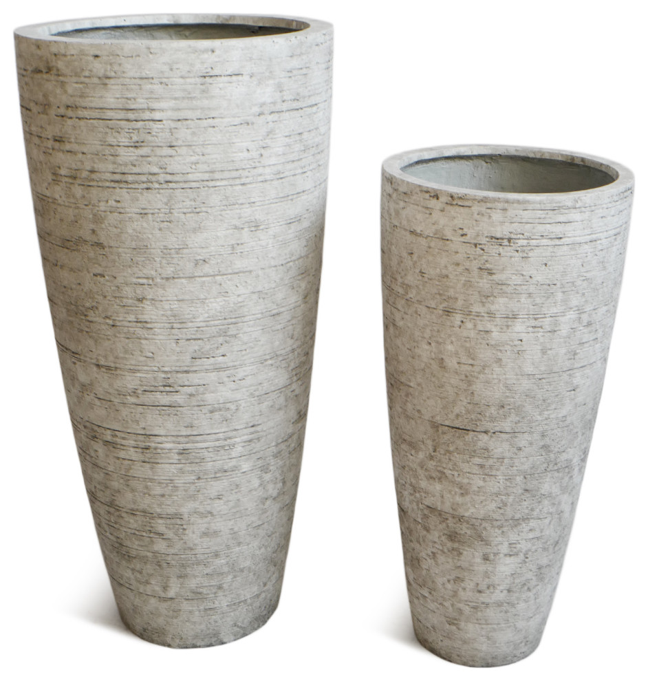 Modern Lightweight Concrete Pot Large   Industrial   Outdoor Pots And Planters   by Design Mix Furniture  Houzz