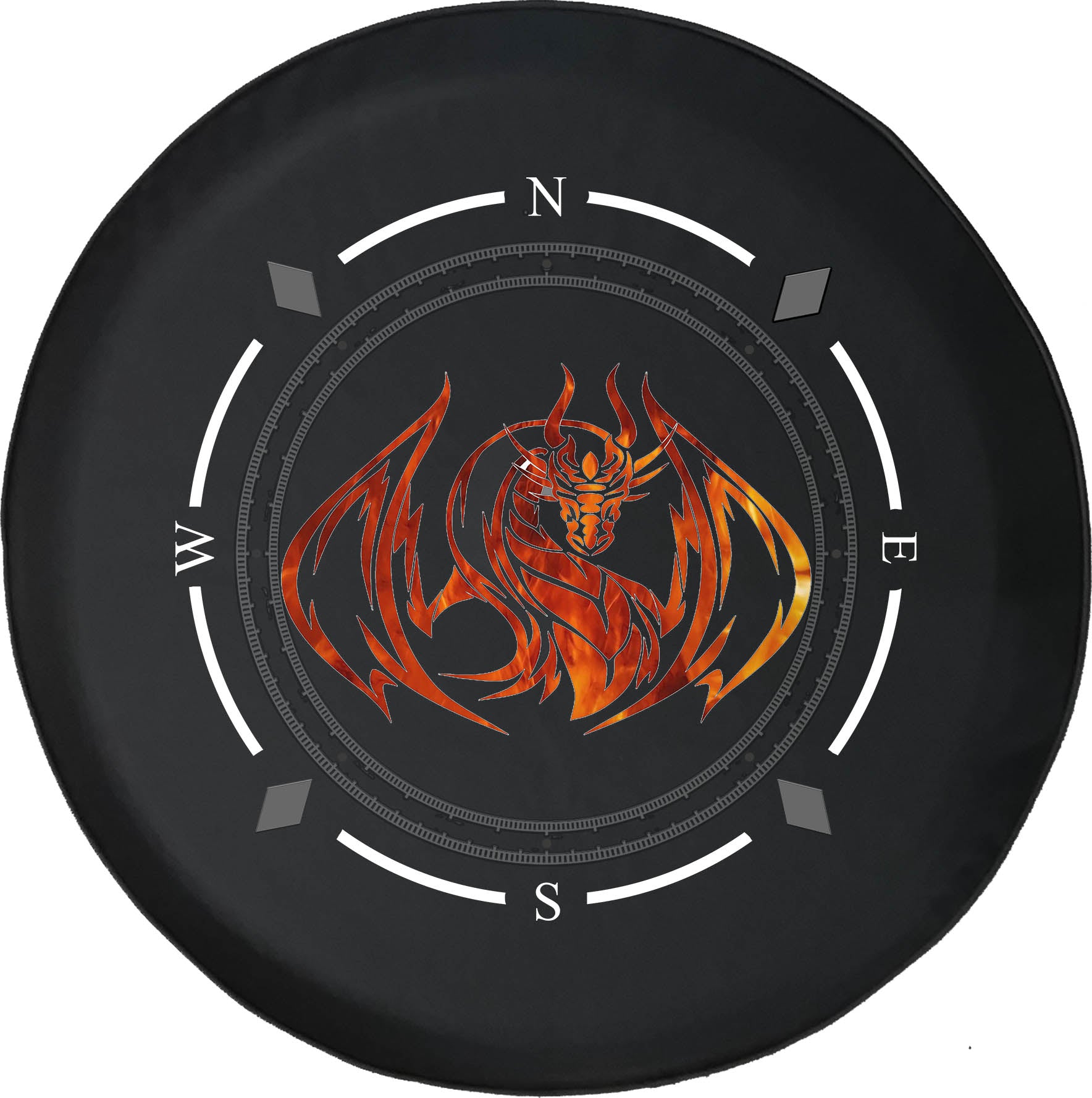 Spare Tire Cover Compass Fire Flames Tribal DragonWheel Covers Fit for SUV accessories Trailer RV Accessories and Many Vehicles