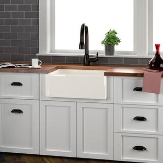 Barclay Products Brooke Farmhouse Apron Front Fireclay 23 in. Single Bowl Kitchen Sink in Bisque FS24-BQ